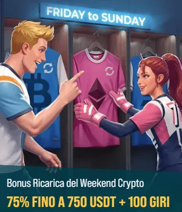 Bonus ricarica del weekend crypto 75 fino a 750 usdt 100 giri casino